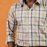 Karl Yellow Cotton Check Shirt
