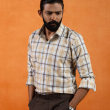 Karl Yellow Cotton Check Shirt