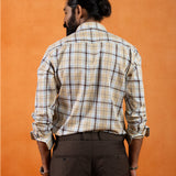Karl Yellow Cotton Check Shirt
