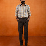Karl Yellow Cotton Check Shirt