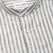 Axelts Green Linen Stripe Mandarin Shirt - Bullane