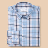 Karl Sky Blue Cotton Check Shirt - Bullane