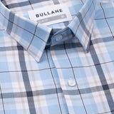 Karl Sky Blue Cotton Check Shirt - Bullane