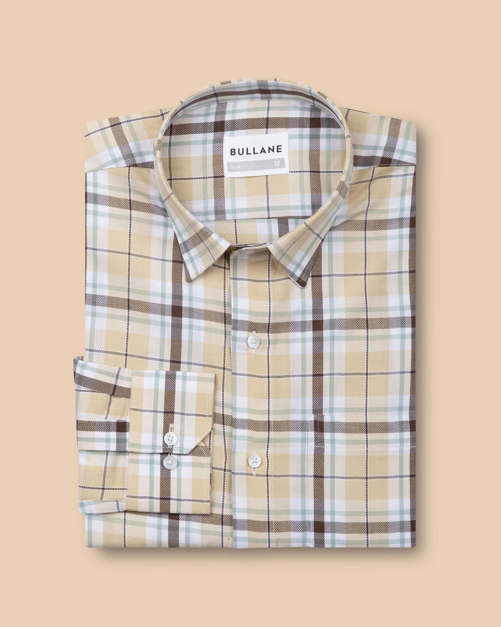 Karl Yellow Cotton Check Shirt - Bullane