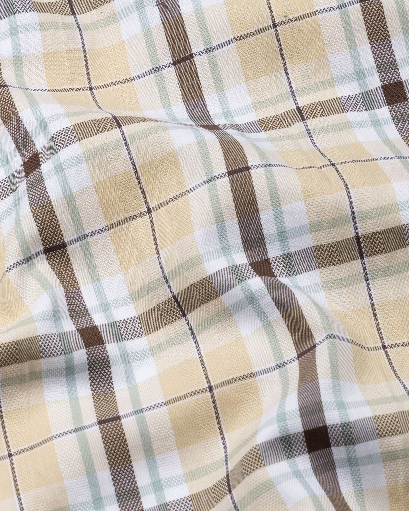 Karl Yellow Cotton Check Shirt - Bullane