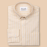 Julian Peach Oxford Cotton Stripe Button Down Shirt - Bullane