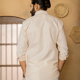 Julian Peach Oxford Cotton Stripe Button Down Shirt