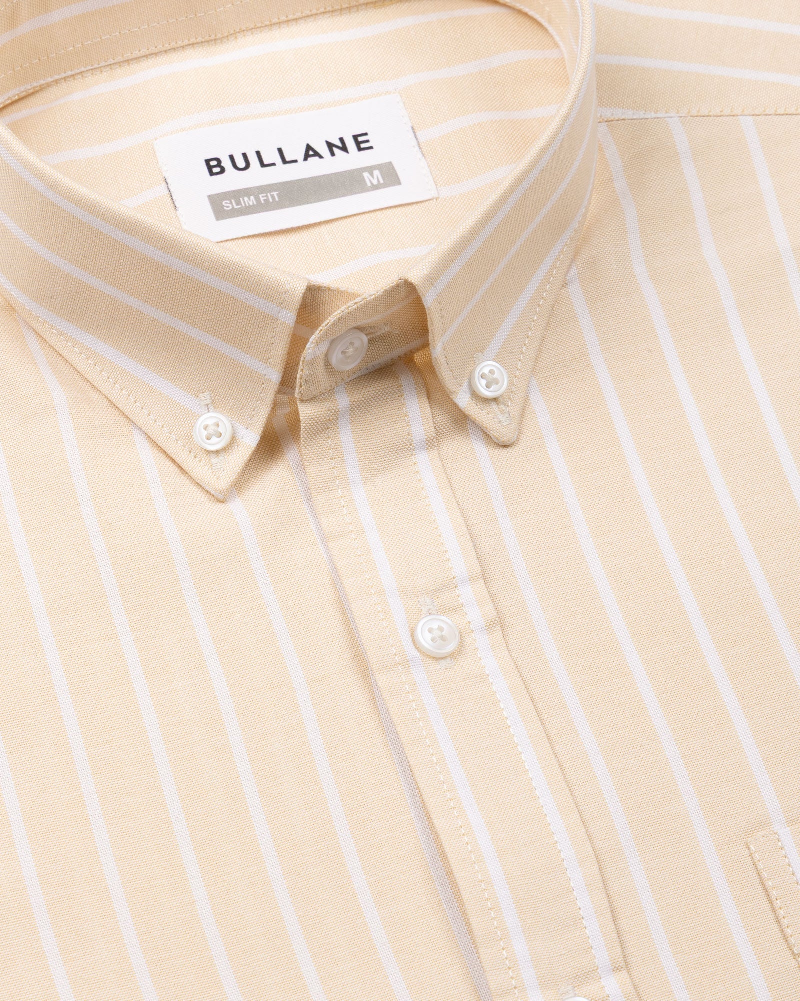 Julian Peach Oxford Cotton Stripe Button Down Shirt - Bullane