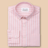 Julian Pink Oxford Cotton Stripe Button Down Shirt - Bullane