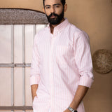 Julian Pink Oxford Cotton Stripe Button Down Shirt