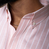 Julian Pink Oxford Cotton Stripe Button Down Shirt