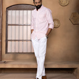 Julian Pink Oxford Cotton Stripe Button Down Shirt