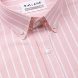 Julian Pink Oxford Cotton Stripe Button Down Shirt - Bullane