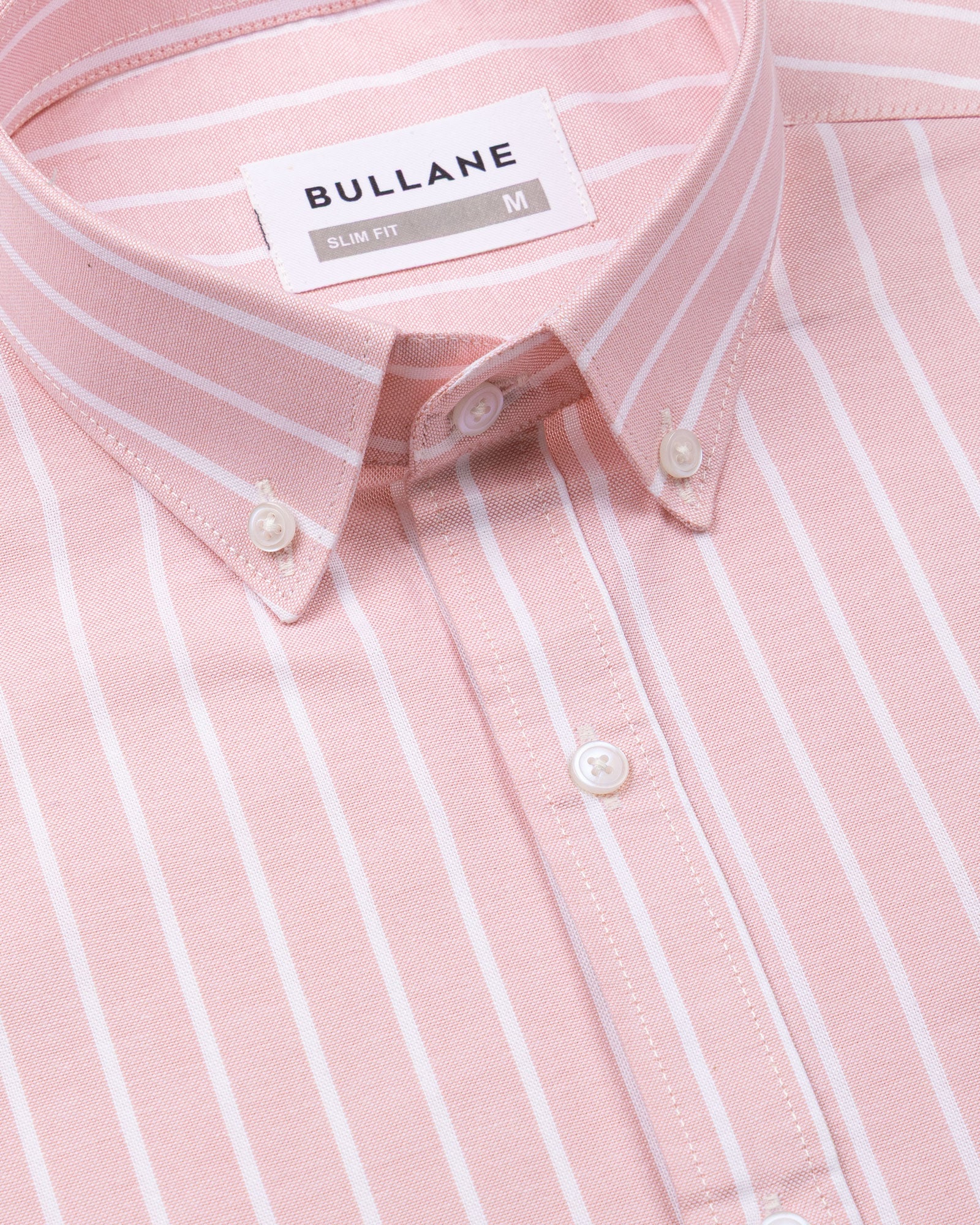 Julian Pink Oxford Cotton Stripe Button Down Shirt - Bullane