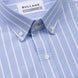 Julian Blue Oxford Cotton Stripe Button Down Shirt - Bullane