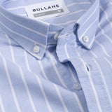 Julian Blue Oxford Cotton Stripe Button Down Shirt