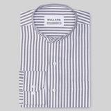 Armin Black Stripe Oxford Cotton Mandarin Shirt - Bullane