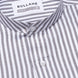 Armin Black Stripe Oxford Cotton Mandarin Shirt - Bullane