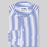 Armin Blue Stripe Oxford Cotton Mandarin Shirt - Bullane