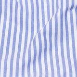 Armin Blue Stripe Oxford Cotton Mandarin Shirt - Bullane
