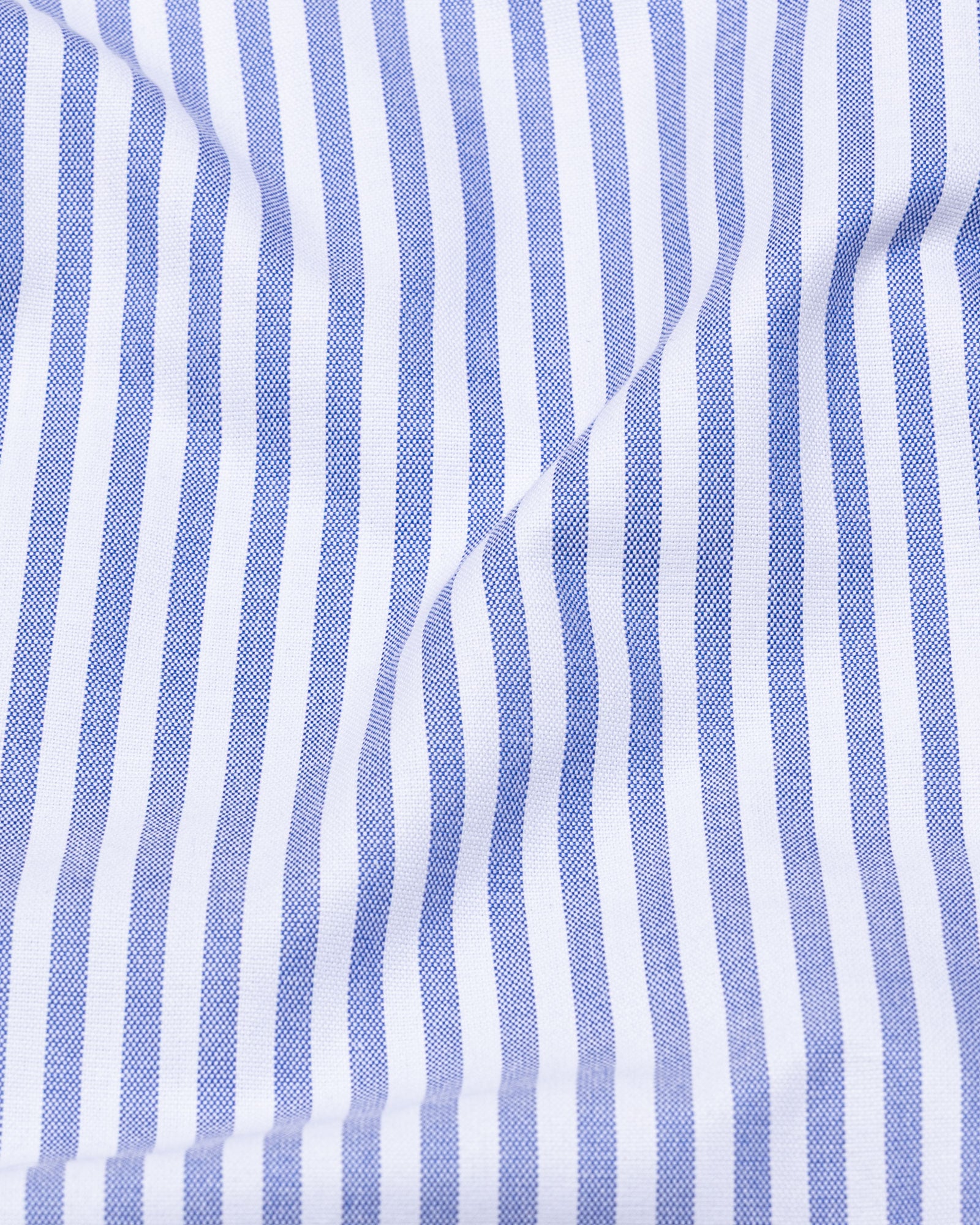 Armin Blue Stripe Oxford Cotton Mandarin Shirt - Bullane