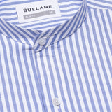 Armin Blue Stripe Oxford Cotton Mandarin Shirt - Bullane