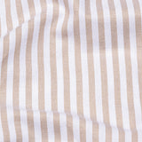 Armin Beige Stripe Oxford Cotton Mandarin Shirt - Bullane