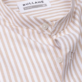Armin Beige Stripe Oxford Cotton Mandarin Shirt