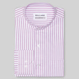 Armin Pink Stripe Oxford Cotton Mandarin Shirt - Bullane