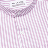 Armin Pink Stripe Oxford Cotton Mandarin Shirt - Bullane