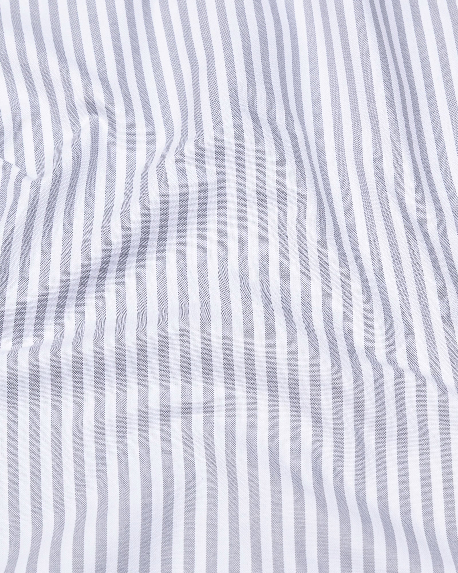 Armin Silver Stripe Oxford Cotton Mandarin Shirt - Bullane
