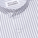 Armin Silver Stripe Oxford Cotton Mandarin Shirt - Bullane