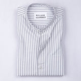 Armin Silver Stripe Oxford Cotton Mandarin Shirt