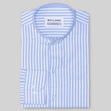 Armin Sky Blue Stripe Oxford Cotton Mandarin Shirt - Bullane