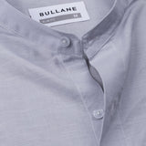 Axors SIlver Linen Plain Mandarin Shirt