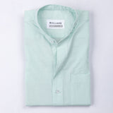 Axors Cyan Linen Plain Mandarin Shirt