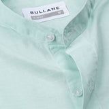 Axors Cyan Linen Plain Mandarin Shirt