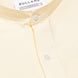 Axors Light Yellow Linen Plain Mandarin Shirt - Bullane