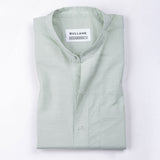 Axors Light Olive Linen Plain Mandarin Shirt