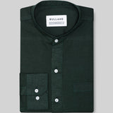 Axors Green Linen Plain Mandarin Shirt - Bullane