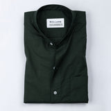 Axors Green Linen Plain Mandarin Shirt