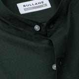 Axors Green Linen Plain Mandarin Shirt