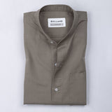 Axors Bone Linen Plain Mandarin Shirt