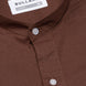 Axors Brown Linen Plain Mandarin Shirt - Bullane