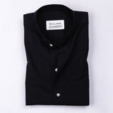 Axors Black Linen Plain Mandarin Shirt